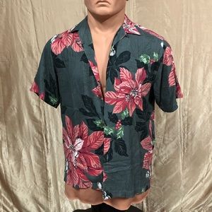 Hawaiian Floral Holiday Tommy Bahama shirt. sz M.